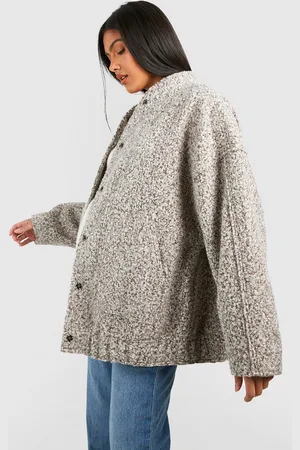 Boohoo Zwangerschap Oversized Wollen Bomberjack