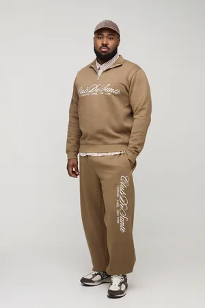 Boohoo Plus Geborduurd Trainingspak Met Korte Rits