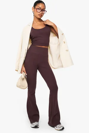 Boohoo Basic Geribbelde Flared Leggings