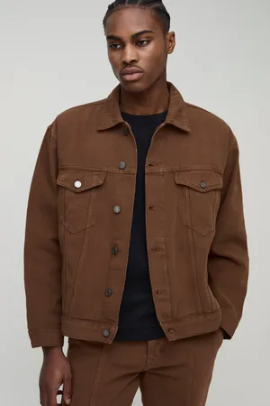 Boohoo Gebleekte Bruine Regular Fit Spijkerjas
