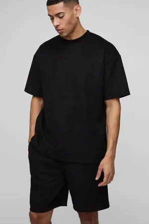 Boohoo Oversized Nep Suède T-Shirt En Shorts Set