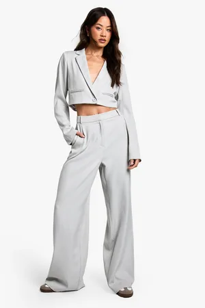 Boohoo Tall Getailleerde Wide Leg Broek