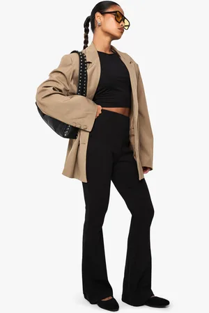 Boohoo Basic Geribbelde Flared Leggings