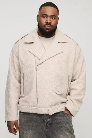 Boohoo Plus Oversized Bouclé Biker Jas
