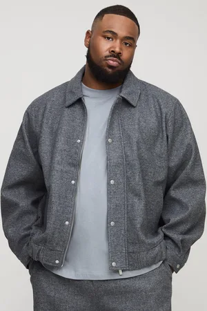 Boohoo Plus Oversized Melton Box Harrington Bomberjack