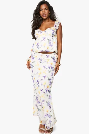 Boohoo Geweven Dobby Bloemenprint Maxi Rok