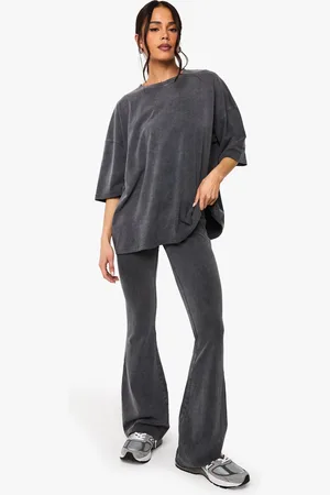 Boohoo Acid Wash Gebleekte Leggings Met Wijde Pijpen