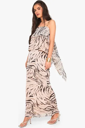 Boohoo Geweven Zebraprint Maxi Rok