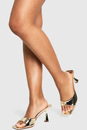 Boohoo Gewatteerde Metallic Muiltjes Met Sokhak