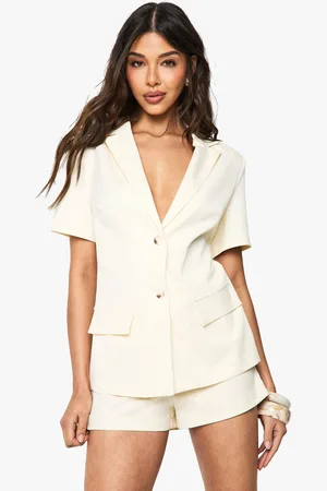 Boohoo Getailleerde Romper Met Korte Mouwen En Structuur