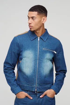Boohoo Korte Regular Fit Denim En Corduroy Jas