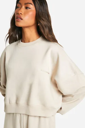 Boohoo Korte Geborduurde Dsgn Studio Boxy Trui