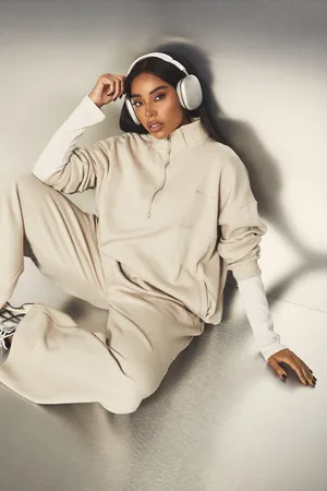 Boohoo Oversized Geborduurde Dsgn Studio Trui Met Korte Rits
