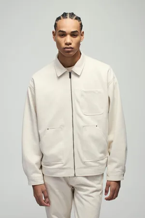 Boohoo Oversized Nep Suède Krokodillen Utility Utility Jas Met Kraag