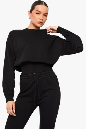 Boohoo Oversized Boxy Trui Met Diepe Zoom