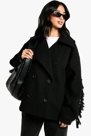 Boohoo Petite Nepwollen Jas Met Kwastjes