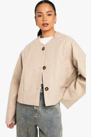 Boohoo Nepwollen Jas Met Crewneck