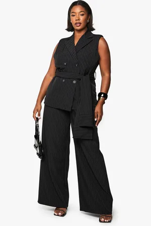Boohoo Plus Geplooide Wide Leg Broek