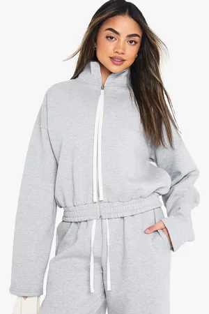 Boohoo Contrasterende Jas Met Touwtjes En Rits