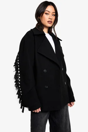 Boohoo Tall Nepwollen Jas Met Kwastjes