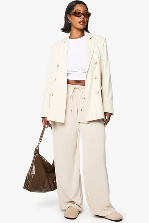 Boohoo Plus Wide Leg Broek Met Trektouwtjes
