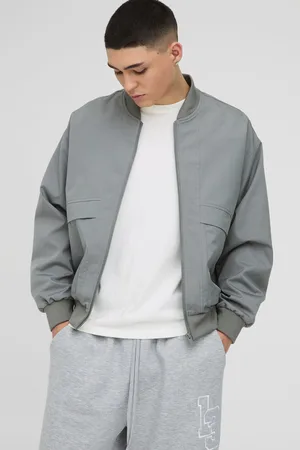 Boohoo Oversized Nylon Boxy Bomberjack Met Naaddetail