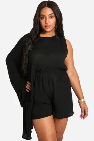 Boohoo Plus Losse Romper Met Eén Blote Schouder