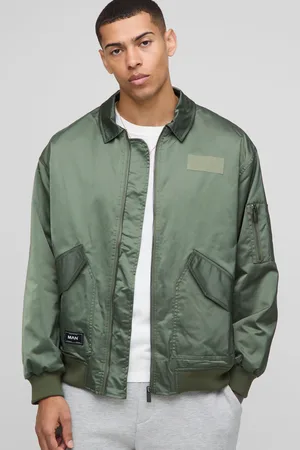 Boohoo Oversized Nylon Piloten Jas Met Kraag