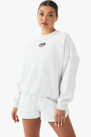 Boohoo Oversized Geborduurde Dsgn Studio Trui Met Raglan Naaddetail