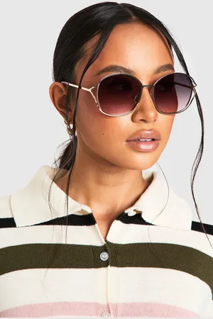 Boohoo Grote Zonnebril Met Zilveren Montuur