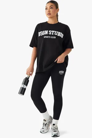 Boohoo Geborduurde Dsgn Studio Leggings Met Hoge Taille