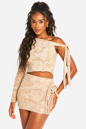 Boohoo Bloemenprint Mini Rokje Met Textuur