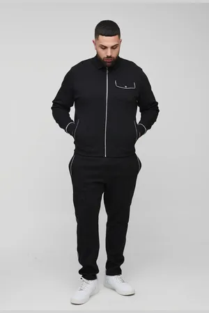 Boohoo Plus Harrington Jas En Slim Fit Joggingbroek Met Interlock Set