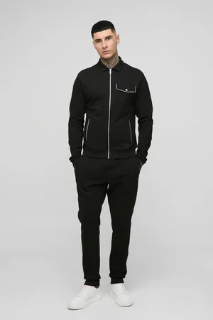 Boohoo Tall Harrington Jas En Slim Fit Joggingbroek Met Interlock Set