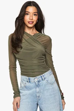 Boohoo Gekruiste Mesh One Piece