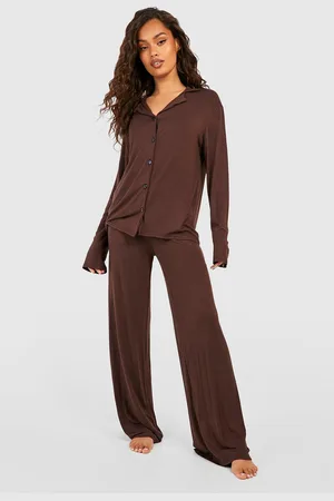 Boohoo Jersey Wide Leg Pyjama Broek