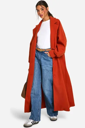 Boohoo Oversized Lange Wollen Jas