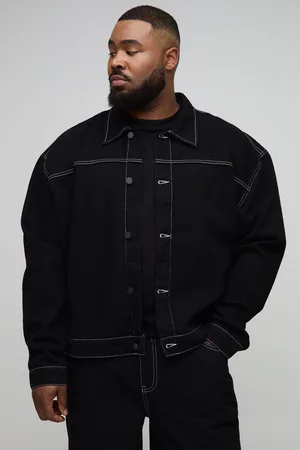 Boohoo Plus Oversized Boxy Spijkerjas Met Contrasterende Stiksels
