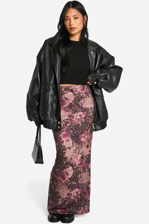 Boohoo Petite Luipaardprint Bloemen Maxi Rok