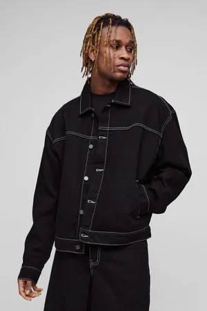 Boohoo Tall Oversized Boxy Spijkerjas Met Contrasterende Stiksels