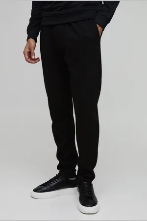 Boohoo Toelopende Interlock Sim Fit Joggingbroek Met Biezen