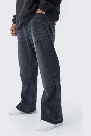 Boohoo Plus Onbewerkte Flared Slim Fit Jeans Met Gusset Detail