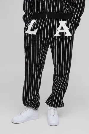 Boohoo Baggy La Joggingbroek Met Krijtstrepen