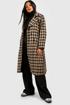 Boohoo Wollen Dogtooth Jas Met Structuur
