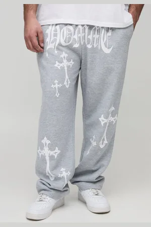 Boohoo Plus Oversized Homme Joggingbroek Met Kruis
