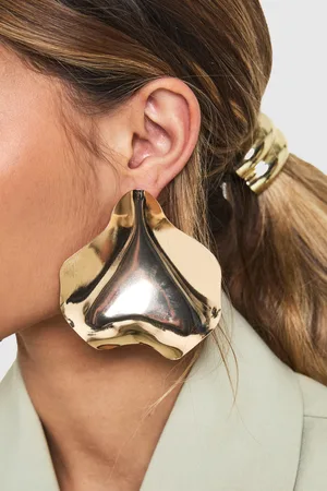 Boohoo Oversized Statement Oorbellen Met Bloemblaadjes