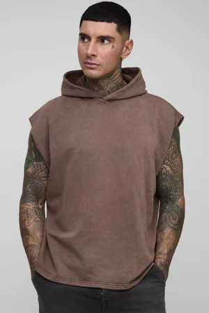 Boohoo Tall Oversized Boxy Mouwloze Acid Wash Gebleekte Hoodie