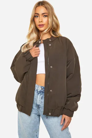 Boohoo Oversized Bomberjack Met Kraag Detail