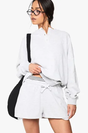Boohoo Mid Rise Sweatshirt Shorts