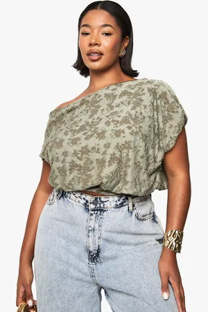 Boohoo Plus Burnout Top Met Knopen